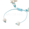 Starfish & Turtle Synthetic Turquoise Beads Braided Bead Bracelets for Women BJEW-JB12130-03-4