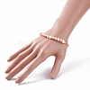 Natural Pearl Beaded Bracelet with Brass Paperclip Chains for Women BJEW-JB07920-02-3