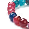 Natural Agate Beaded Stretch Bracelets BJEW-D446-C-05-3