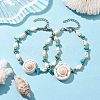 Summer Beach Natural Shiva Eye Shell Link Bracelets BJEW-JB10287-2