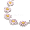 Enamel Daisy Link Chain Necklace NJEW-P220-01P-3