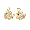 Brass Micro Pave Black Cubic Zirconia Charms CU-E003-18G-06-1