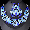 Alloy Enamel & Rhinestone Pendant Necklaces & Stud Dangle Earrings FS-WG46FE4-01-1