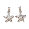 Brass Micro Pave Clear Cubic Zirconia Pendants CU-CBADD64-08P-1