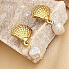 304 Stainless Steel Plastic Pearl Dangle Stud Earrings LS-EJEW-G422-01G-03-1