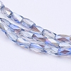 Electroplate Transparent Glass Beads Strands EGLA-E046-I01-3