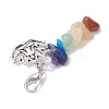 Chakra Natural & Synthetic Mixed Gemstone Pendant Decorations HJEW-JM02101-5