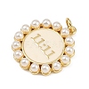 Flat Round with 11:11 Brass Enamel Pendants KK-S526-12G-A-2