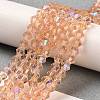 Transparent Electroplate Glass Beads Strands GLAA-F029-4mm-D15-4