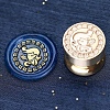 Golden Tone Round Wax Seal Brass Stamp Heads AJEW-S087-02G-02-1