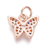 Brass Micro Pave Cubic Zirconia Charms ZIRC-I032-59RG-2