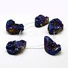 Electroplated Natural Druzy Agate Beads Strands G-N0259-02-2