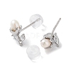 Natural Pearl and Cubic Zirconia Stud Earrings for Women EJEW-C083-05P-1