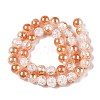 Electroplated Crackle Glass Beads Strands EGLA-N014-10mm-01-2