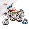 Silver Plated Brass Rhinestone Spacer Beads RB-PH0001-13S-NF-2
