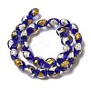 Handmade Gold Foil and Silver Foil Lampwork Flat Round Beads FOIL-C001-02I-2
