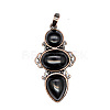 Retro Natural Obsidian Pendants PW-WG7292F-19-1