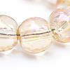 Electroplate Glass Beads Strands X-EGLA-Q062-6mm-A15-4