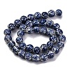 Handmade Blue and White Porcelain Beads Strands PORC-I027-03C-2