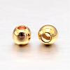 Real Gold Plated Brass Round Spacer Beads KK-L147-197-2mm-NR-2