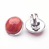 Natural Red Jasper Brass Clip-on Earrings EJEW-A051-A011-2