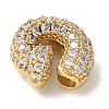 Brass Micro Pave Cubic Zirconia Beads KK-P290-61G-G-2