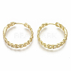 Brass Micro Pave Clear Cubic Zirconia Huggie Hoop Earrings EJEW-S201-207G-NF-2