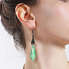 ANATTASOUL 4 Pairs 4 Style Acrylic Imitation Gemstone Bullet Dangle Earrings EJEW-AN0003-96-4