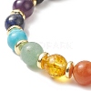 Natural & Synthetic Mixed Gemstone & Brass Virgin Mary Beaded Stretch Bracelet for Women BJEW-JB09322-3