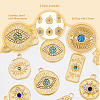 12Pcs 6 Style Eye Theme 304 Stainless Steel Pendants STAS-DC0012-68-4