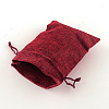 Polyester Imitation Burlap Packing Pouches Drawstring Bags X-ABAG-R004-18x13cm-06-2