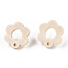 Ash Wood Stud Earring Findings EJEW-N017-011W-2