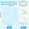 2Pcs 925 Sterling Silver Spring Gate Rings AJEW-BBC0002-58-2