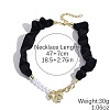 Alloy Enamel & Plastic Bowknot Pendant Scarf Necklaces for Women WG77745-04-1