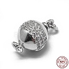 Anti-Tarnish Rhodium Plated 925 Sterling Silver Box Clasps STER-L057-008A-1