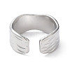 304 Stainless Steel Wave Open Cuff Rings RJEW-D006-07P-3