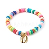 Shell Shape Cubic Zirconia Charm Stretch Bracelets Set for Teen Girl Women BJEW-JB06850-03-2