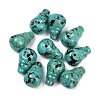 Dyed Synthetic Turquoise 3 Hole Guru Beads G-C198-01B-05-1