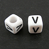 Letter Acrylic European Large Hole Beads OPDL-R050-10mm-V-1