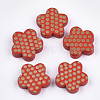 Painted Wooden Cabochons WOOD-Q040-011A-1