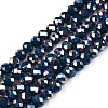 Electroplate Glass Beads Strands EGLA-A044-P4mm-B16-1