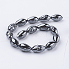Non-magnetic Synthetic Hematite Beads Strands G-P341-31-15x26mm-2