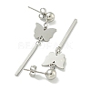 Non-Tarnish Butterfly 304 Stainless Steel Stud Dangle Earrings EJEW-G400-45P-2