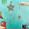 AHADERMAKER 2Pcs 2 Style Brass & Iron Witch Bells Wind Chimes Door Hanging Pendant Decoration AJEW-GA0005-69-3