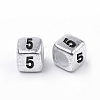 Antique Silver Plated Acrylic Beads PB43C9308-5-1