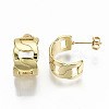 Brass Half Hoop Earrings EJEW-S208-121-NF-4