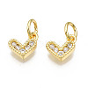 Brass Micro Pave Cubic Zirconia Charms KK-N227-33G-04-NF-1