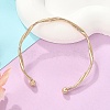 Wave Alloy Cuff Bangles BJEW-L701-04G-2