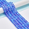 Frosted Transparent Glass Beads Strands FGLA-M002-01E-2
