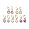 Glass Leverback Earring EJEW-C077-13KCG-1